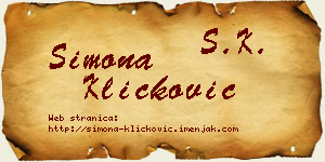 Simona Kličković vizit kartica